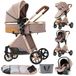 Poussette 3-en-1 Multifonctionnelle Pliable et Réglable avec Nacelle