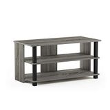 Furinno Sully TV-rek, hout, Frans eiken, grijs/zwart, 39,5 x 79,98 x 40 cm