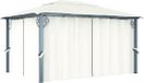 vidaXL Prieel met gordijn 400x300 cm aluminium crème