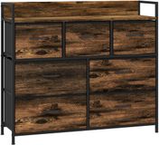 Homcom Kommode Polyester, Staal 98L x 29B x 85H cm Rustiek Bruin