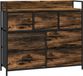 Homcom Kommode Polyester, Staal 98L x 29B x 85H cm Rustiek Bruin