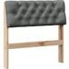 Tête de lit capitonnée gris foncé 75 cm pin massif