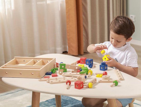 Viga Toys Constructie Set - Hout - 50 Onderdelen - Multicolor