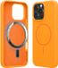 kwmobile Apple iPhone 16 Pro Max Hoesje met siliconen randen en magnetische achterkant compatibel met MagSafe, fruitig oranje