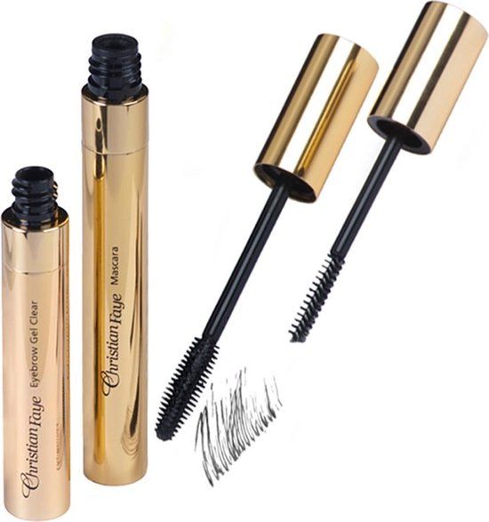 Christian Faye Mascara + Wenkbrauwgel SuperB clear - Zwart