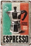 Nostalgic Art Merchandising Metalen Bord – Espresso (Italiaanse Vintage Stijl) 20 x 30 cm