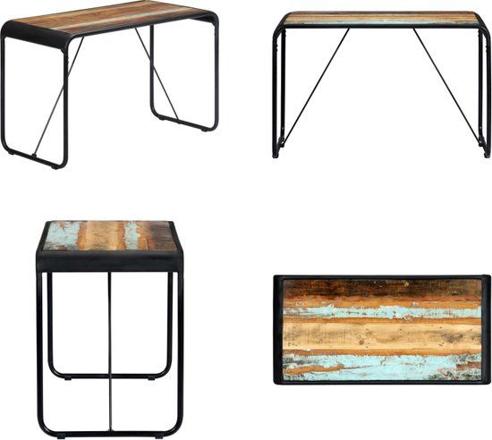 vidaXL Eettafel 118x60x76 cm massief gerecycled hout