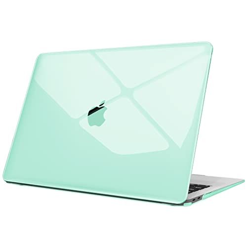 Fintie Hoes Compatibel met MacBook Air 13 A2337 M1/A2179/A1932 (2018-2020 Laat los), Hoogwaardige Beschermhoes Snap Case Compatibel met MacBook Air 13\" Retina Display Touch ID, Groen (Clear)