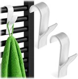 KADAX Haken voor handdoekradiatoren, 2 stuks, radiatorhaken om handdoeken in de badkamer op te hangen, handdoekhouders voor badkamerradiatoren (wit)