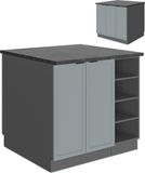 Vicco Fame-Line Îlot de cuisine – 90 cm sans plan de travail bleu clair-gris