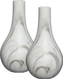 Ideas 4 Seasons Vase Dazzle - 2x - marble look - White/gold - Ceramic - D14 cm x H26 cm