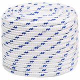 vidaXL Multifunctioneel touw 18 mm 100 m Wit en Blauw PP