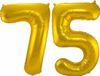 Folat Folie ballonnen - 75 jaar cijfer - goud - 86 cm