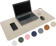 WURK Tapis de souris 80x40 - XXL - Sous-main de bureau - Organiseur de bureau - Tapis de bureau - Inclusief Clip pour câble – Beige