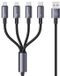 USAMS Multifunctioneel Kabel - 2x USB-C - Lightning - Micro USB - Grijs