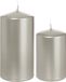Trend Candles Cilinder Stompkaarsen set 8x stuks argent 8 et 12 cm