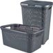Curver Style panier à linge avec couvercle 60L + panier à linge 45L - anthracite