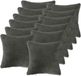vidaXL - Kussensloop - 12 stuks - HEERLEN - Donkergrijs - 45 x 45 cm - Bouclé