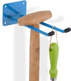 Merkloos Relaxdays Bezemhouder Muur - 24 cm - Staal - Blauw
