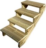 Vinuovo BERLIN Houten Buitentrap - 4 Open Treden 71 cm Hoog - 60 cm Breed