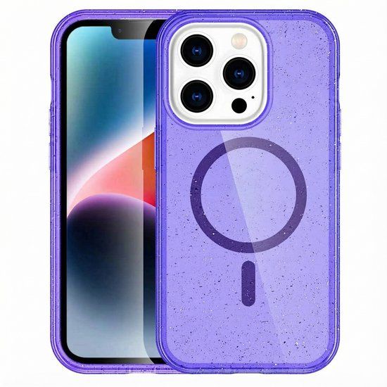 imoshion Sparkle Backcover geschikt voor MagSafe - Glitter Paars - Apple iPhone 13 Pro