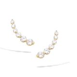 CHIVAL Crystal Curve - Oorbellen Dames - Goudkleurig - Zirkonia - Ear Climber