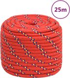 vidaXL Boottouw 18 mm 25 m polypropyleen rood