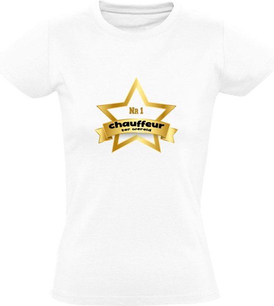 Beste Chauffeur ter wereld Dames T-shirt - Wit - Maat L