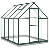 VidaXL Tuinkas met basisframe 224x169x202 cm Aluminium Groen