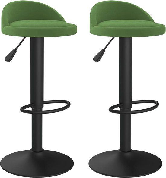 vidaXL Barkrukken - 2 stuks - Fluweel - Donkergroen