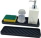 Unyqoos® Organiseur flexible en silicone pour cuisine et salle de bain, idéal pour éponges et savons, lot de 2, Noir
