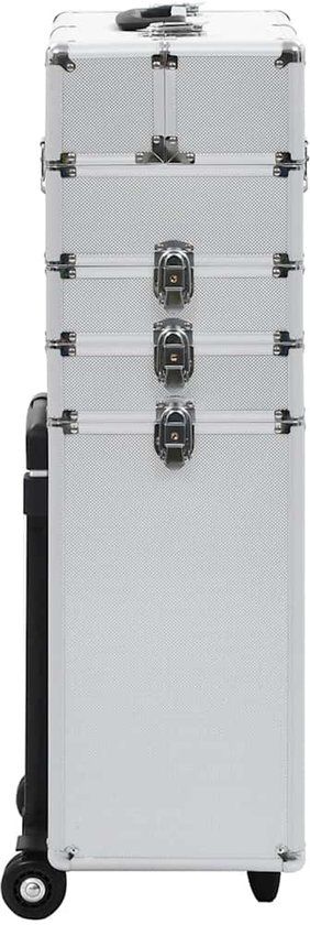 vidaXL Make-up trolley aluminium zilverkleurig