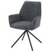 Mendler Eetkamerstoel HWC-G67, keukentool, draaibaar, automatische positie, metalen bekleding met chenille (410g/m²), frame in zwart, bekleding in donkergrijs