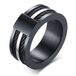 Mendes Steel Zwarte Titanium ring met stalen kabels-21.5mm