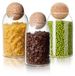 Omgoods - Set van 3 pot de rangement avec couvercle en verre