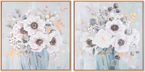 Schilderij Home Esprit Shabby Chic Vaas 70 X 3,5 X 70 Cm (2 Stuks)