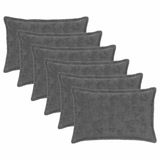 vidaXL - Taie d'oreiller - 6 pièces - Gris foncé - 50 x 80 cm - Fausse fourrure de lapin