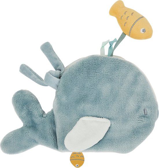 Nattou Baby Activiteitenboekje - Walvis - Romeo, Jules en Sally - Marmergroen - 15 cm - 0+ maanden