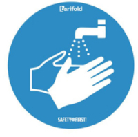 Diversen Tarifold zelfklevende waarschuwingssticker handen wassen (2 stuks)