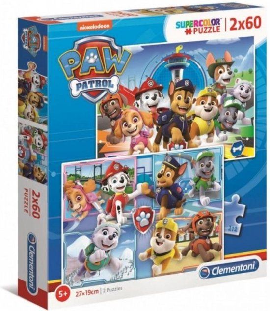 Clementoni Paw Patrol Puzzle - 2x60 Pieces - Supercolor - Ages 4+