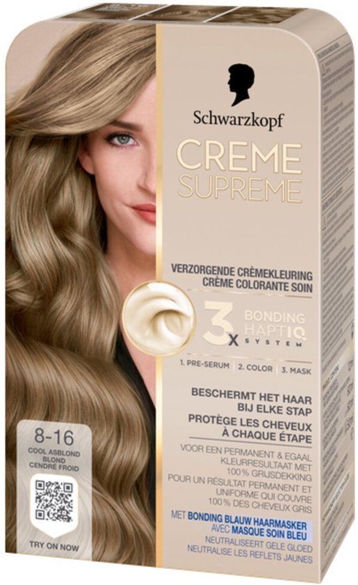 Schwarzkopf CREME SUPREME 8-16 Cool Asblond Permanente Haarverf