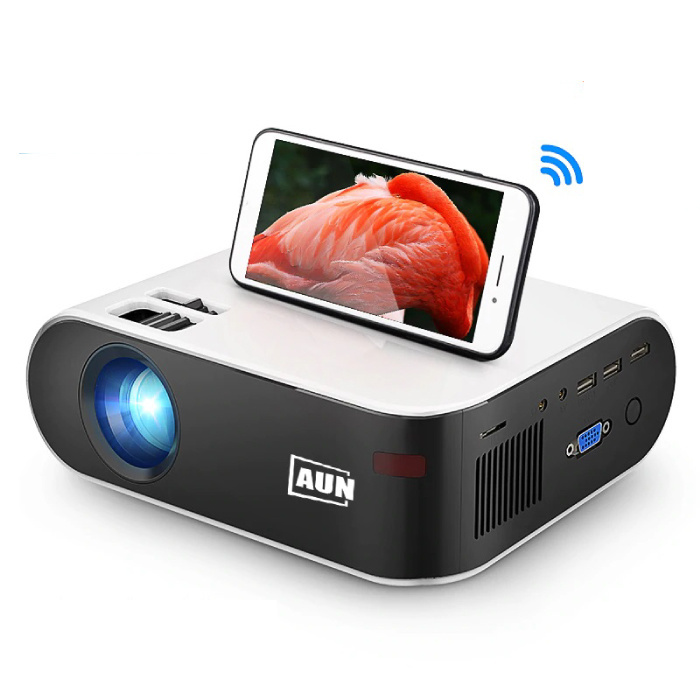 AUN AUN W18C Mini LED Projector met Mira Cast - Mini Beamer Home Media Speler