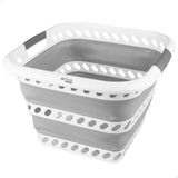AKTIVE Opvouwbare mand, 40 liter, vierkant formaat, 49 x 48 x 33 cm, compact, BPA-vrij, draagbaar, inklapbaar, voor thuis, camping en picknick, 63115