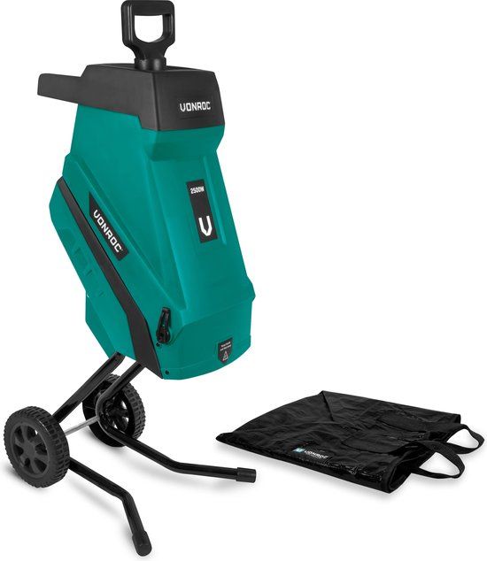 VONROC Hakselaar/Shredder 2500W - Voor takken tot Ø45mm - Incl. 45L opvangzak & duwstok
