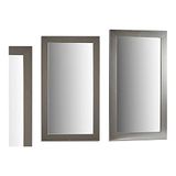 Gift Decor Wandspiegel van hout, zilverkleurig, 64,5 x 1,5 x 84,5 cm