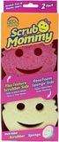 Scrub Daddy Scrub Mommy Pink, dubbelzijdige schrobbende spons, alternatief voor niet-krasschuurmachines, reinigingssponzen voor afwassen, afwasschrobber, flextexture stevig en zacht, Twin Pack