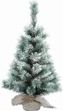 Everlands Mini kerstboom met sneeuw 75 cm in jute zak