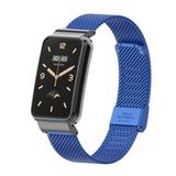 By Qubix Qubix - Milanese bandje met case - Blauw - Geschikt voor Xiaomi Smart Band 7 Pro / Mi Band 7 Pro bandje