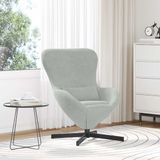 vidaXL Eivormige stoel Lichtgrijs Fluweel 63 x 73 x 90 cm