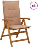 vidaXL Ligstoelen - Tuin - 8 stuks - Naturel - Massief Acacia Hout